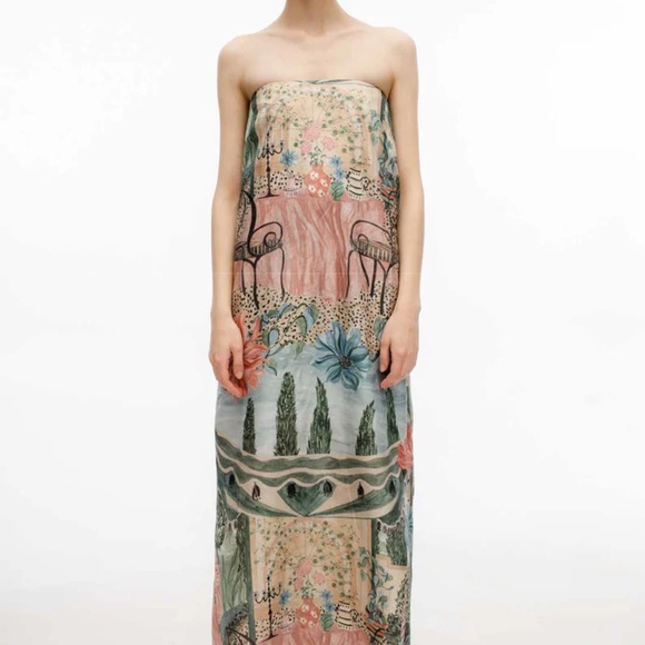 Isla & White 'Filmena' Silk Maxi Dress (NWT) - Picture 1 of 6